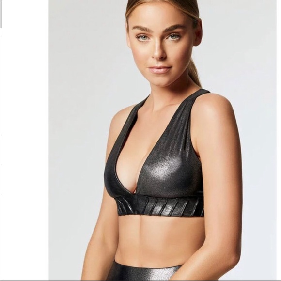Carbon38 Other - NWT Carbon38 Sparkle Steel Cross Back Bra